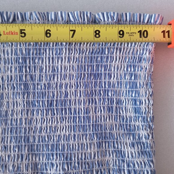 NWT Abercombie Girls' Striped Smocked Ruffle Babydoll Top Blue White Size XL - Picture 3 of 7